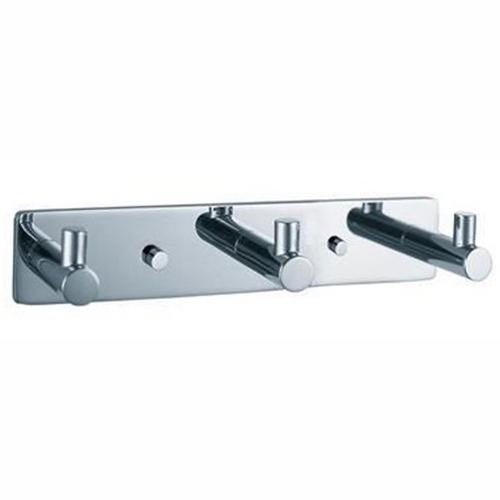 Basic HAK3 Wall-Mounted Three Towel or Coat Hook by Decor Walther Robe Hooks Decor Walther Chrome
