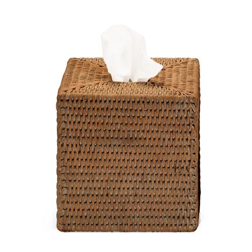 Basket KBQ Rattan Square Tissue Box Cover by Decor Walther Decor Walther Dark Rattan