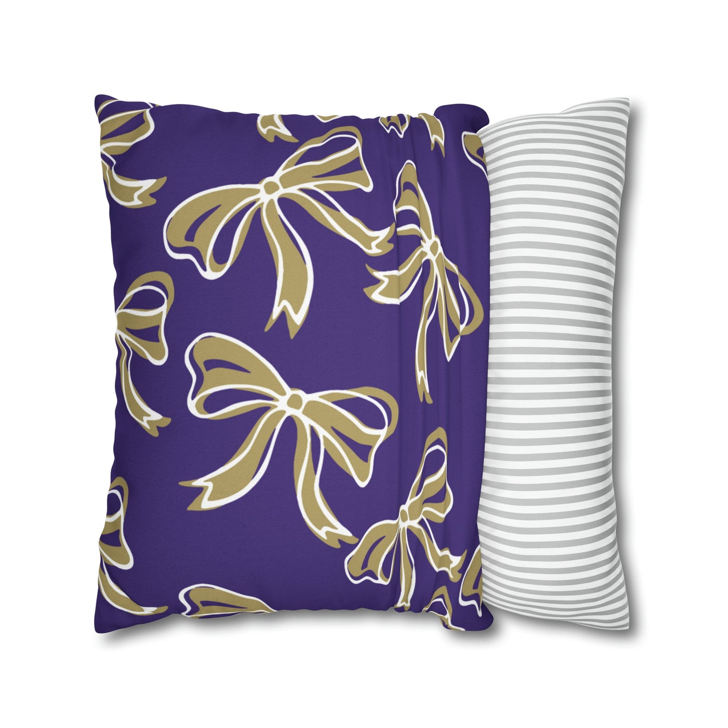 Trendy Bow College Pillow Cover - Dorm Pillow, Graduation Gift, Bed Party Gift, Acceptance Gift, College Gift, James Madison, JMU Dukes