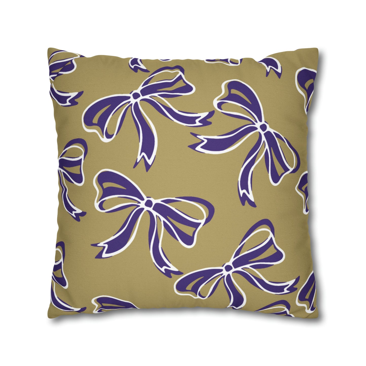 Trendy Bow College Pillow Cover - Dorm Pillow, Graduation Gift, Bed Party Gift, Acceptance Gift, College Gift, James Madison, JMU Dukes