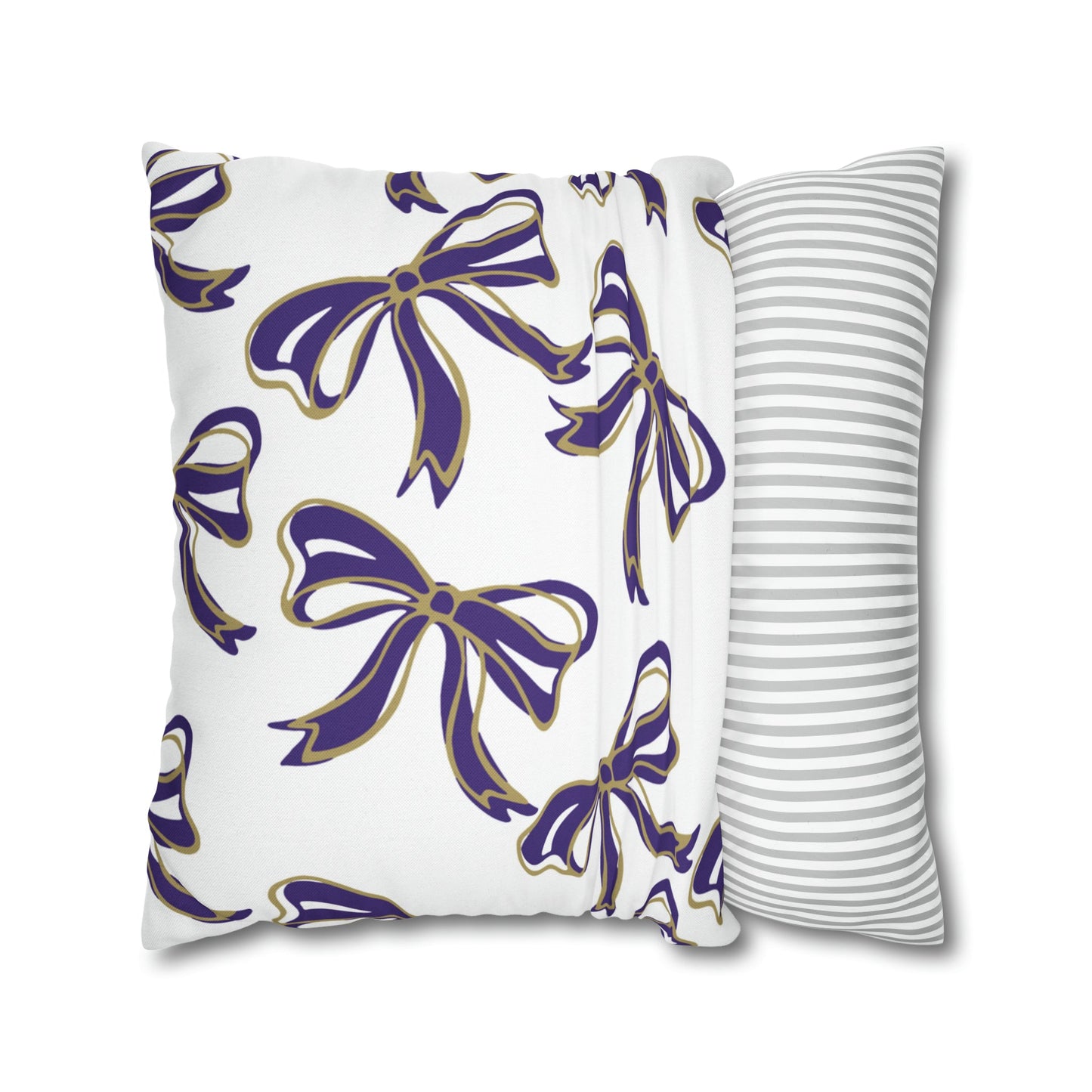 Trendy Bow College Pillow Cover - Dorm Pillow, Graduation Gift, Bed Party Gift, Acceptance Gift, College Gift, James Madison, JMU Dukes