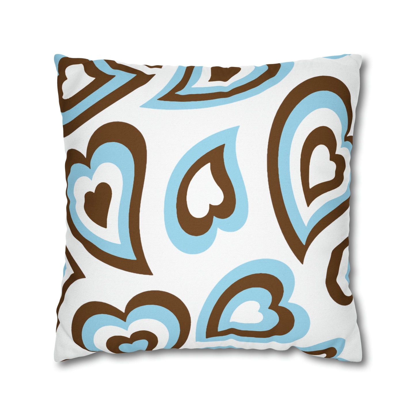 Retro Heart Pillow - Brown & Light Blue, Heart Pillow, Hearts, Valentine's Day, Tufts Jumbos, Bed Party Pillow, Sleepaway Camp Pillow, Camp