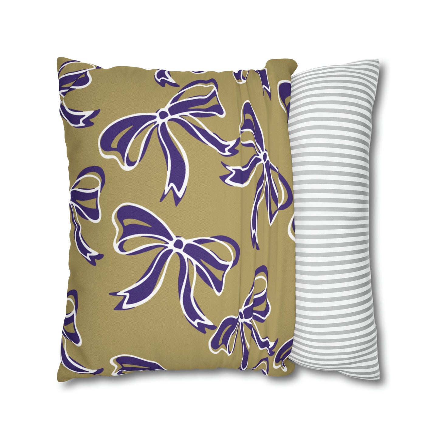 Trendy Bow College Pillow Cover - Dorm Pillow, Graduation Gift, Bed Party Gift, Acceptance Gift, College Gift, James Madison, JMU Dukes