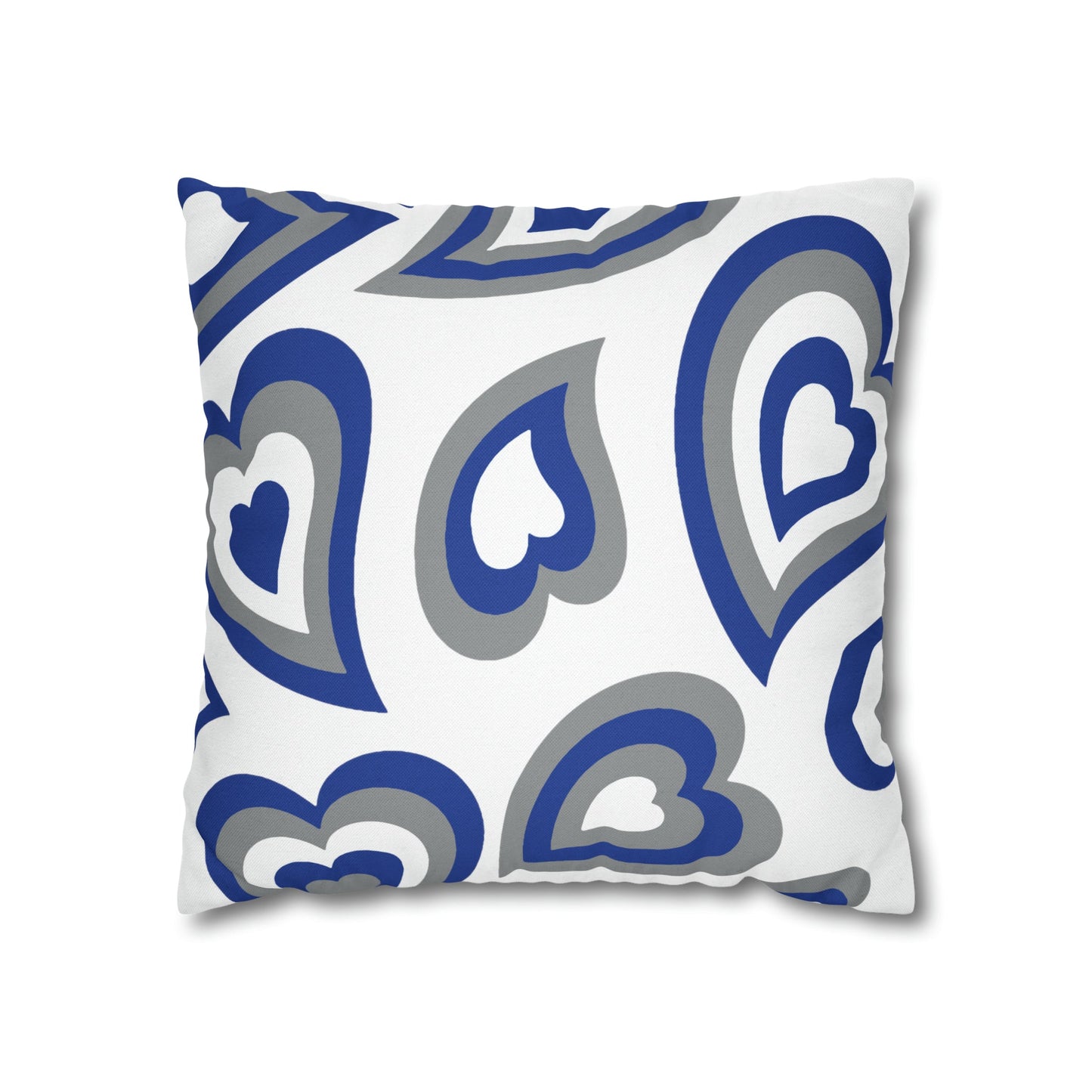 Retro Heart Pillow - Royal and White, Heart Pillow, Hearts, Valentine's Day, Buffalo, Duke, Kentucky, Bed Party Pillow, Camp, dorm decor,