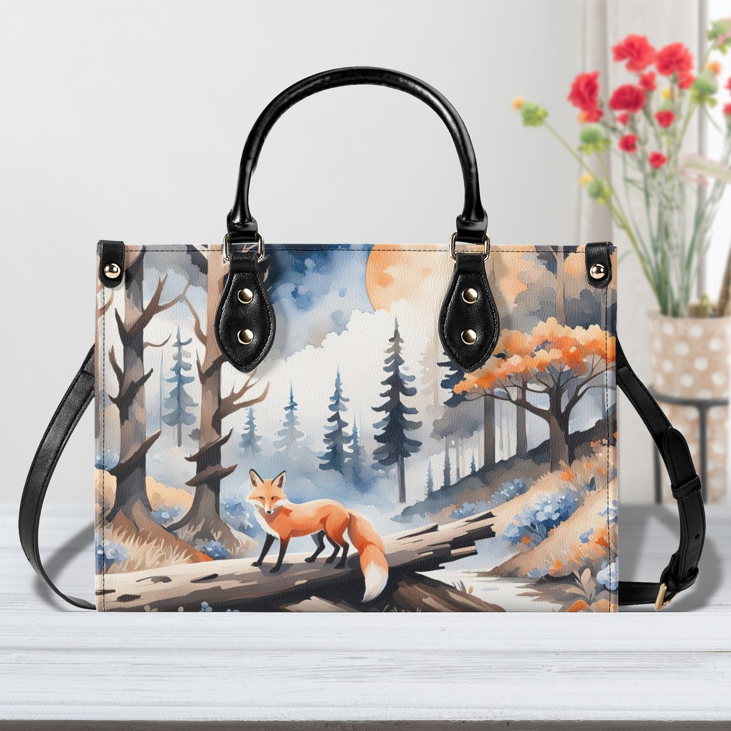 Orange Fox Luxury Womens Vegan Leather Handbag