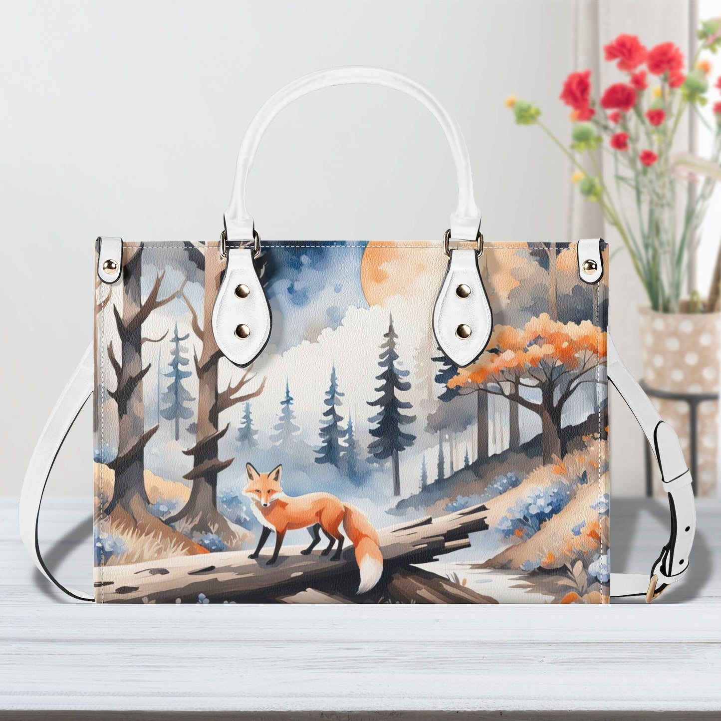 Orange Fox Luxury Womens Vegan Leather Handbag