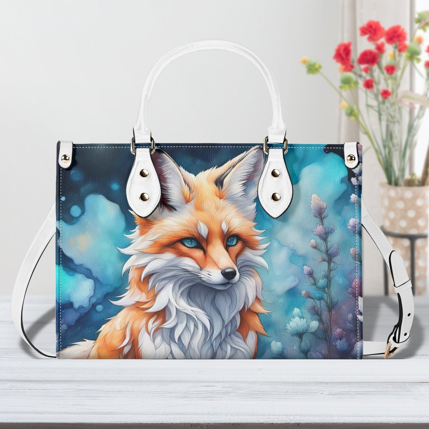 Stunning Winter Fox Luxury Womens Vegan Leather Handbag