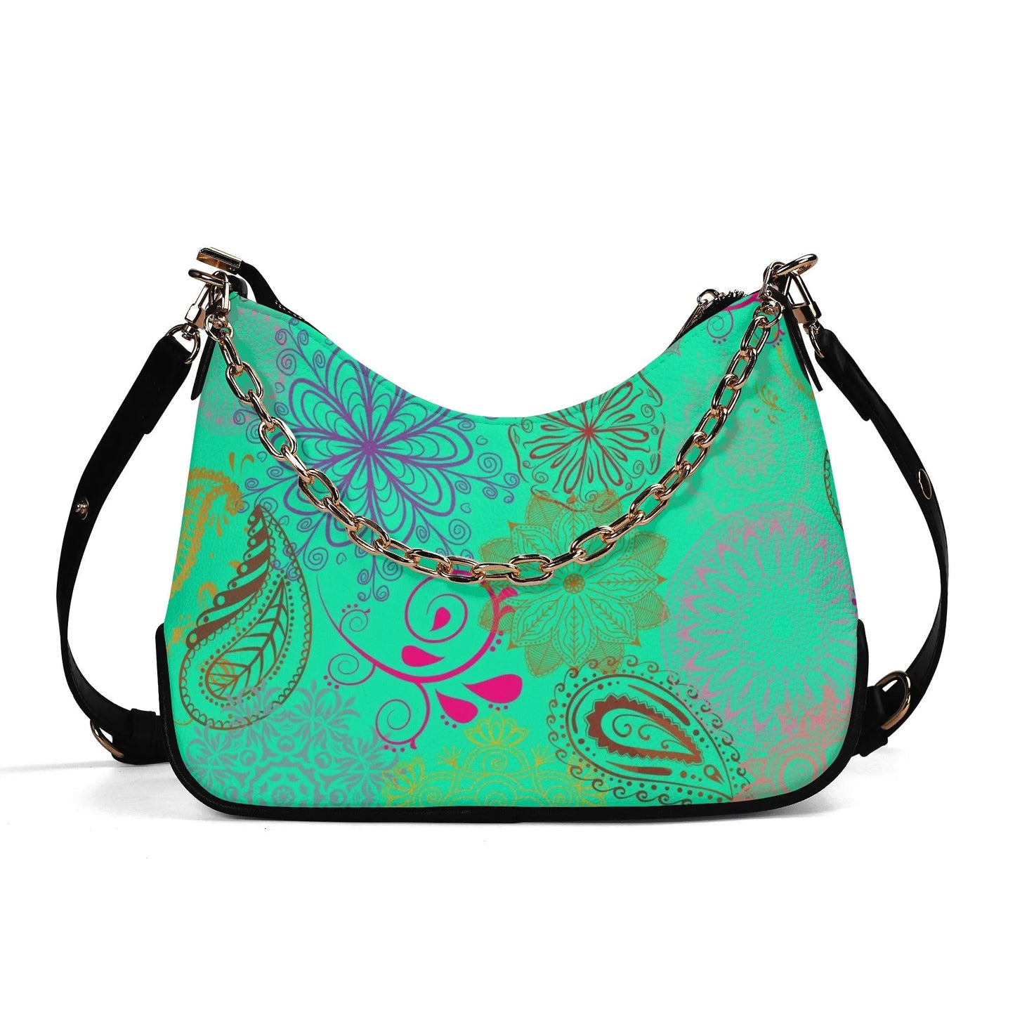 2 - Paisley Mist Lady PU Cross-body Bag With Chain Decoration - handbags at TFC&H Co.