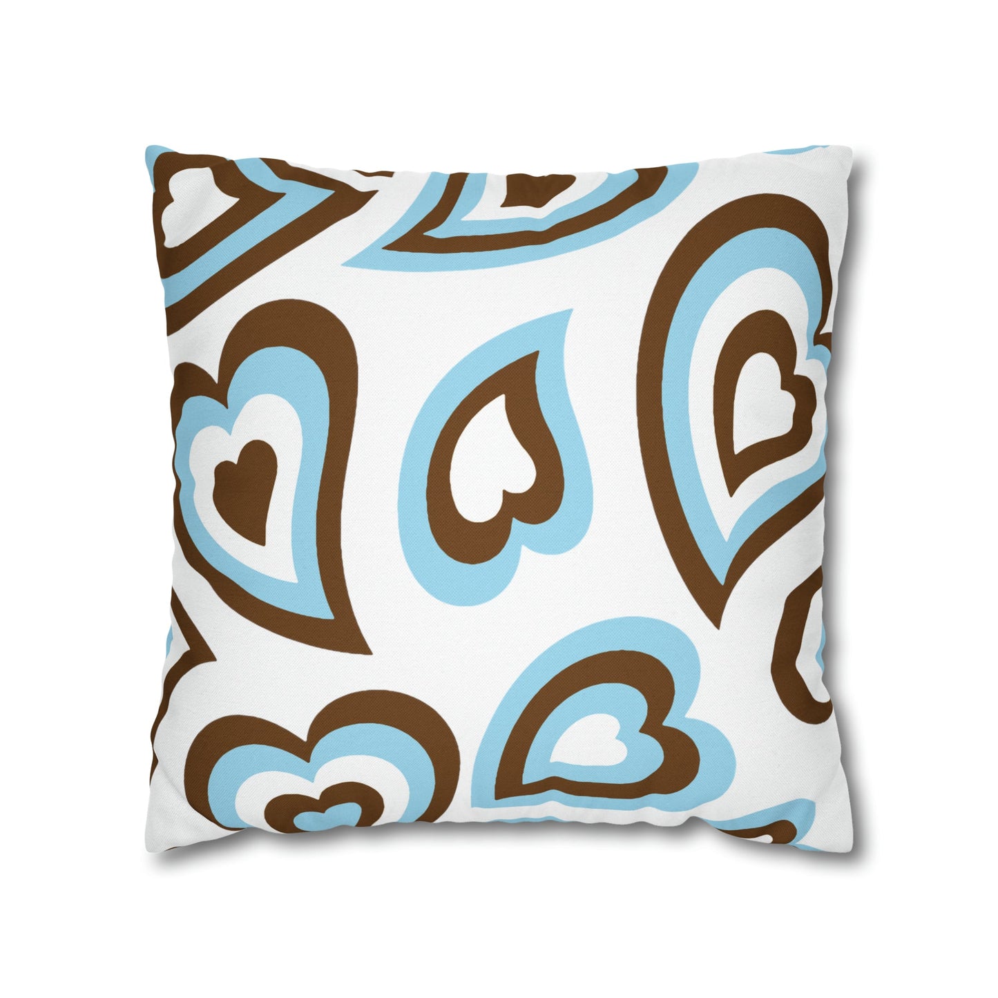 Retro Heart Pillow - Brown & Light Blue, Heart Pillow, Hearts, Valentine's Day, Tufts Jumbos, Bed Party Pillow, Sleepaway Camp Pillow, Camp