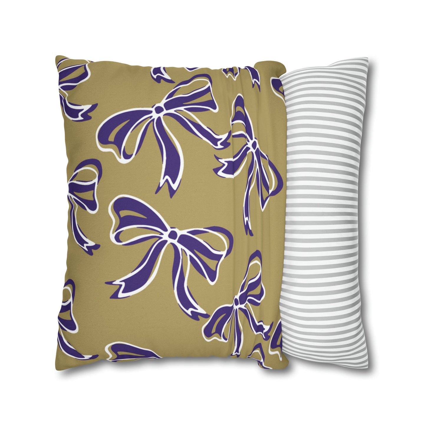 Trendy Bow College Pillow Cover - Dorm Pillow, Graduation Gift, Bed Party Gift, Acceptance Gift, College Gift, James Madison, JMU Dukes