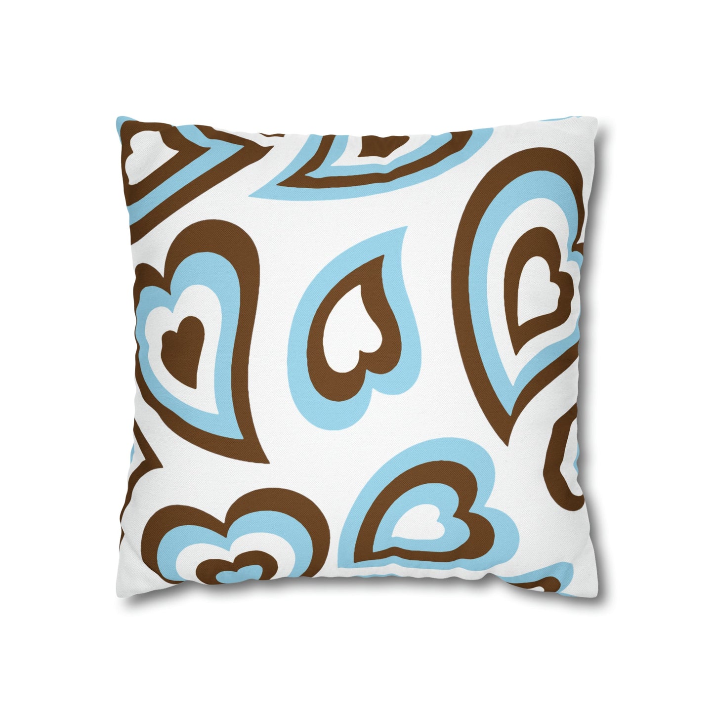 Retro Heart Pillow - Brown & Light Blue, Heart Pillow, Hearts, Valentine's Day, Tufts Jumbos, Bed Party Pillow, Sleepaway Camp Pillow, Camp