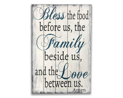 Bless The Food Wood Sign Kitchen Dining Room Decor