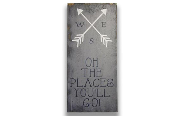 Oh The Places You'll Go Wood Sign Boys Nursery Decor