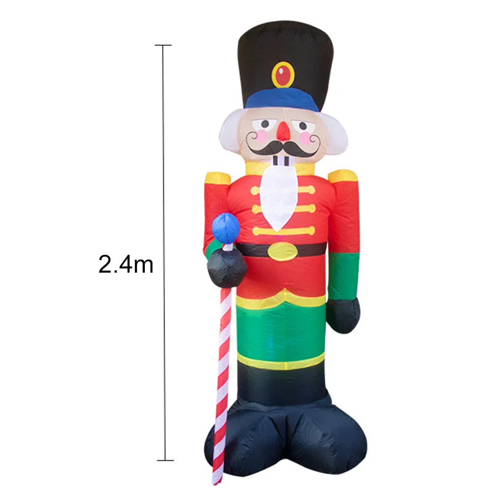 Christmas Inflatable Arch 2.4M Cartoon Xmas Atmosphere Arch with LED Light with Santa Claus&Snowman for Party Gatherings ShopOnlyDeal