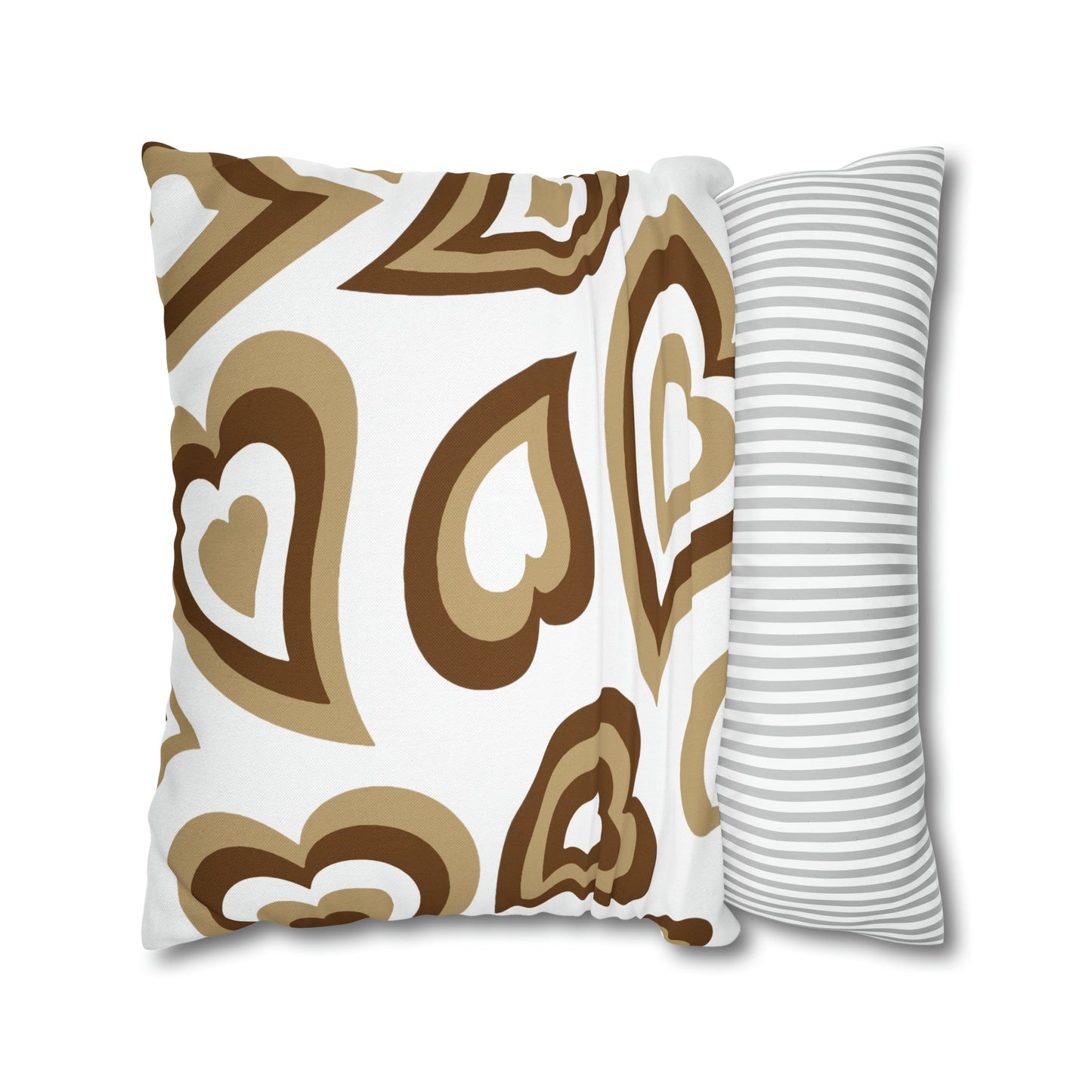 Retro Heart Pillow - Brown and Tan, Heart Pillow, Hearts, Lehigh ,Bed Party Pillow, Sleepaway Camp Pillow, Camp, Grad Gift, Bed Party Gift