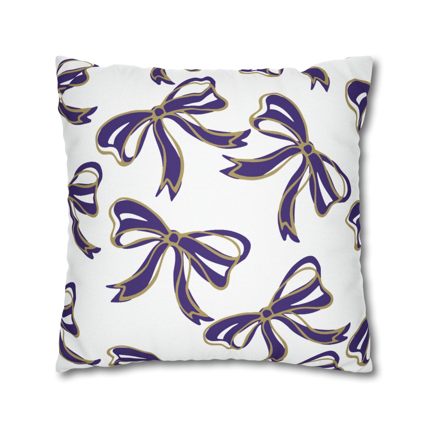Trendy Bow College Pillow Cover - Dorm Pillow, Graduation Gift, Bed Party Gift, Acceptance Gift, College Gift, James Madison, JMU Dukes