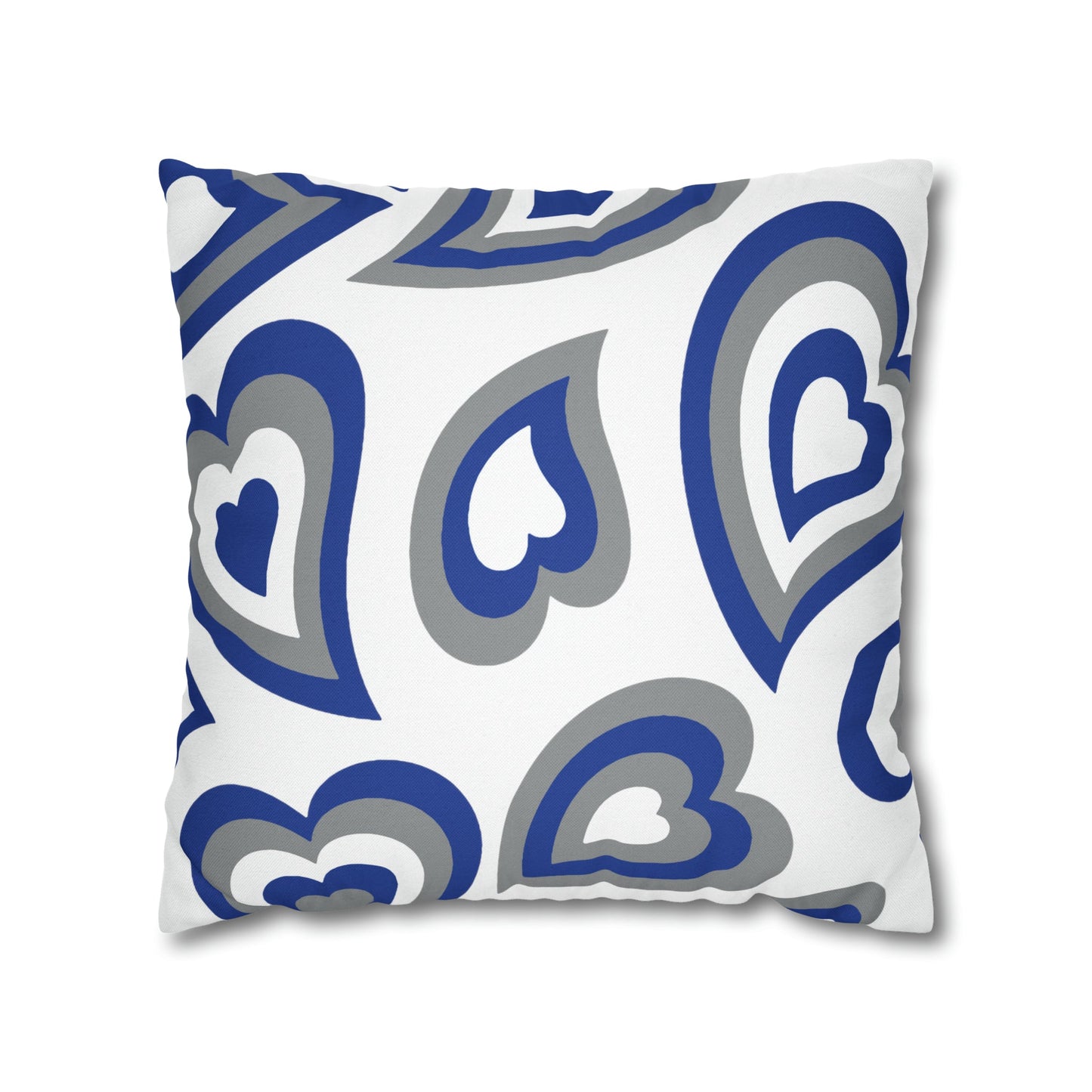 Retro Heart Pillow - Royal and White, Heart Pillow, Hearts, Valentine's Day, Buffalo, Duke, Kentucky, Bed Party Pillow, Camp, dorm decor,