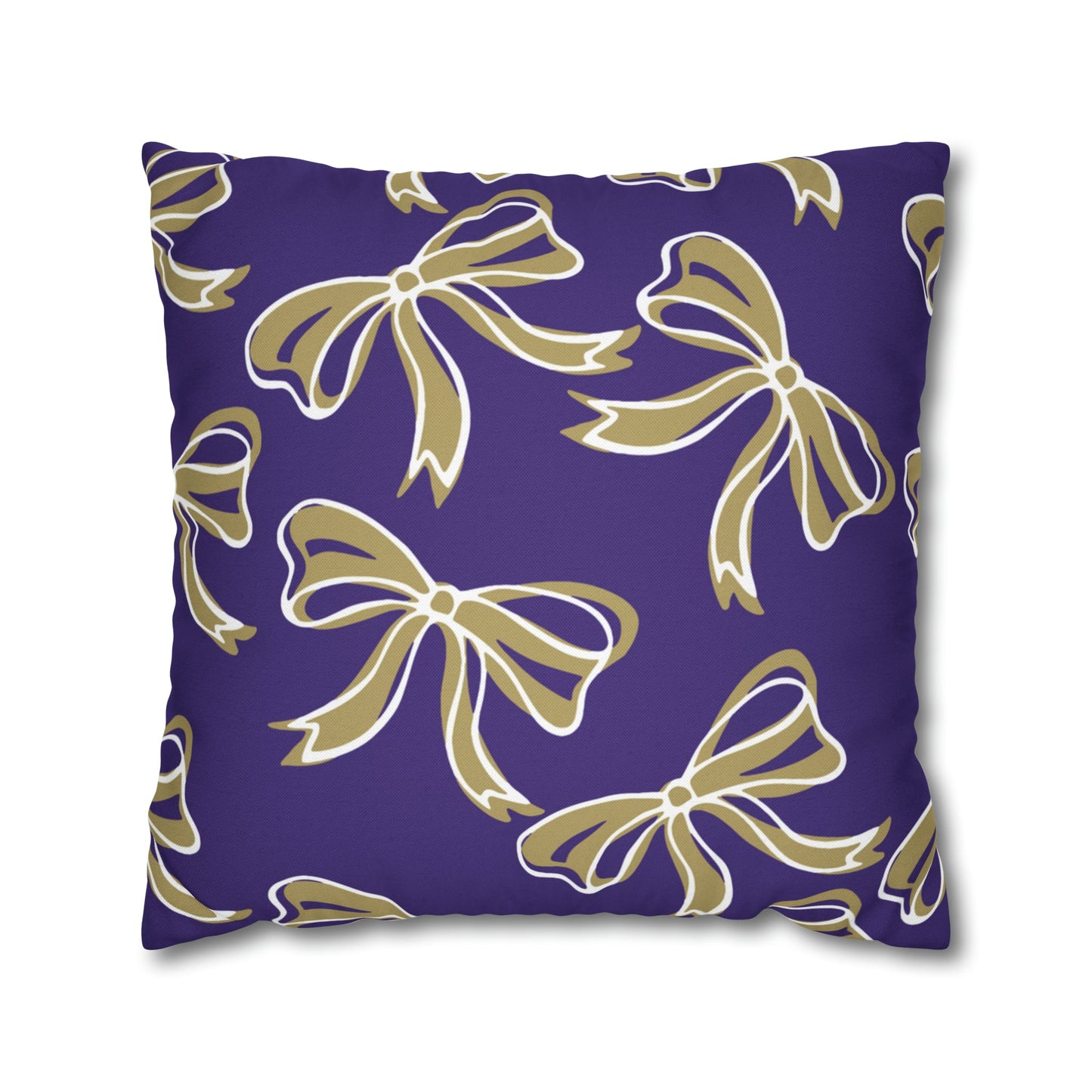 Trendy Bow College Pillow Cover - Dorm Pillow, Graduation Gift, Bed Party Gift, Acceptance Gift, College Gift, James Madison, JMU Dukes