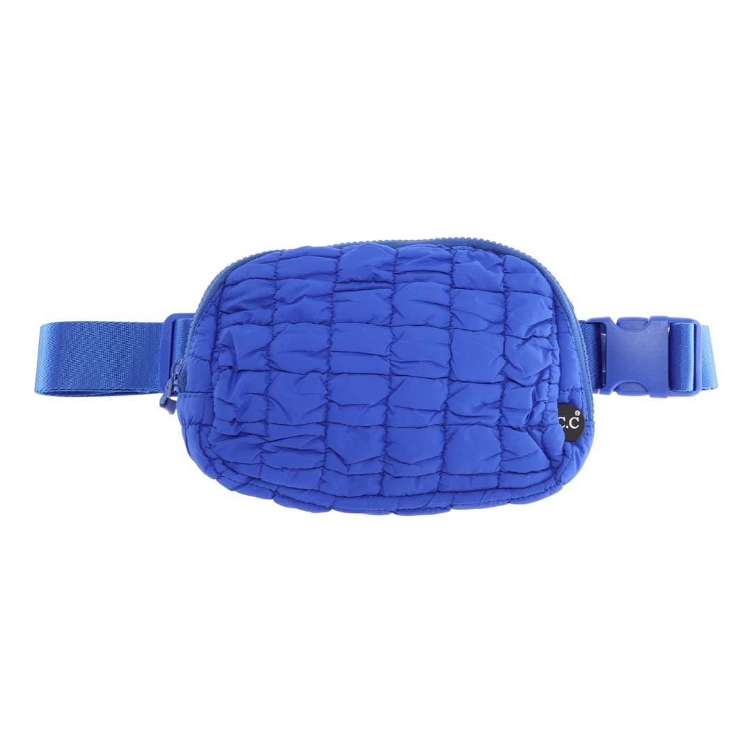 Quilted Puffer C.C Belt Bag ~ Cobalt Blue