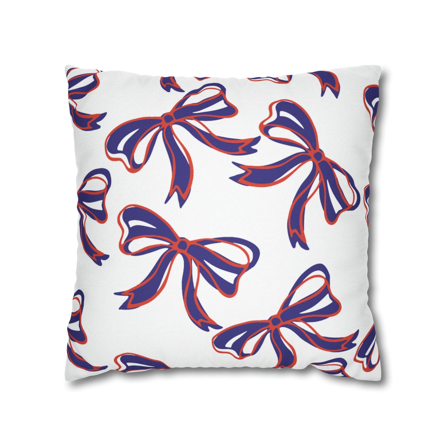 Trendy Bow College Pillow Cover - Dorm Pillow, Graduation Gift, Bed Party Gift, Acceptance Gift, College Gift, Clemson, Orange & Purple