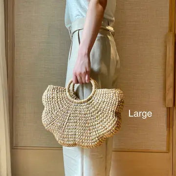 Water Hyacinth Scalloped Handbag