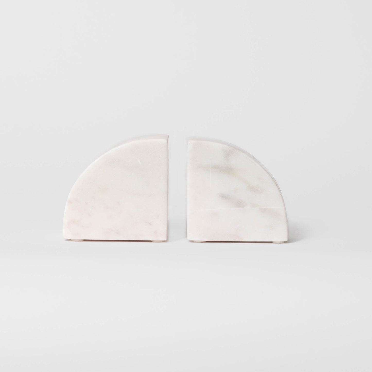 Rounded White Marble Bookends