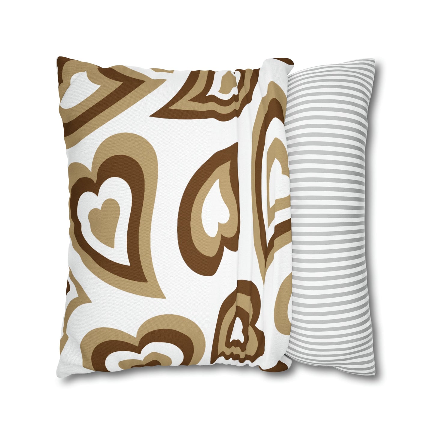 Retro Heart Pillow - Brown and Tan, Heart Pillow, Hearts, Lehigh ,Bed Party Pillow, Sleepaway Camp Pillow, Camp, Grad Gift, Bed Party Gift