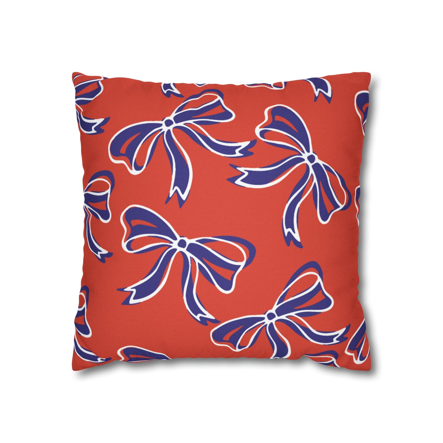 Trendy Bow College Pillow Cover - Dorm Pillow, Graduation Gift, Bed Party Gift, Acceptance Gift, College Gift, Clemson, Orange & Purple