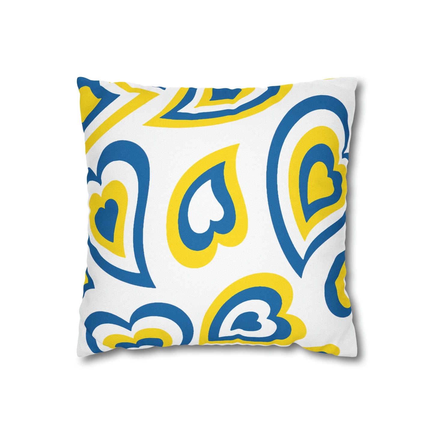 Retro Heart Pillow - Royal and yellow, Heart Pillow, Hearts, Valentine's Day, Delaware, Bed Party Pillow, Sleepaway Camp, dorm decor,