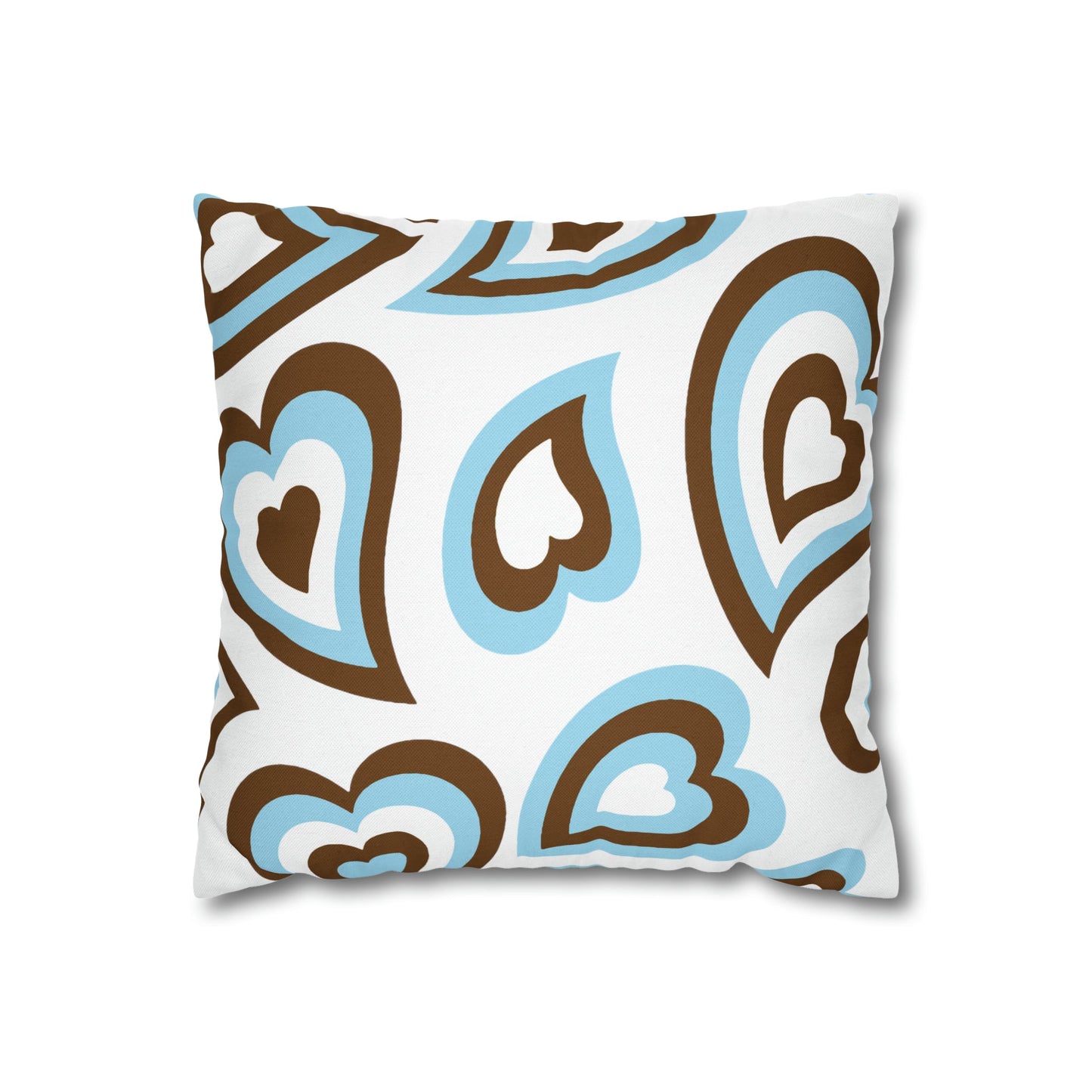 Retro Heart Pillow - Brown & Light Blue, Heart Pillow, Hearts, Valentine's Day, Tufts Jumbos, Bed Party Pillow, Sleepaway Camp Pillow, Camp