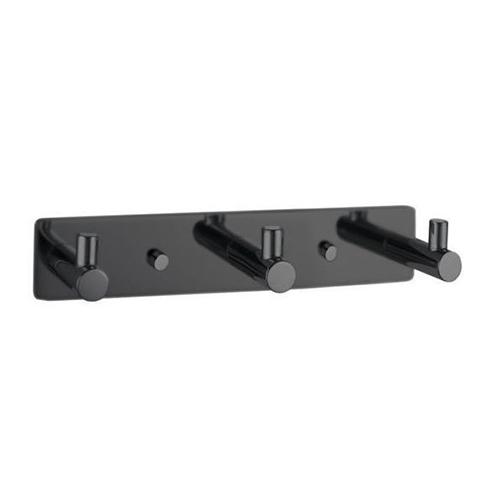 Basic HAK3 Wall-Mounted Three Towel or Coat Hook by Decor Walther Robe Hooks Decor Walther Black Matte
