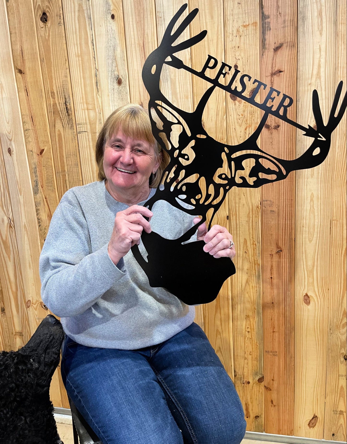 Bow Hunting Deer Head - Antler Sign - Family Name Wall Decor - 24" Hunter Gift