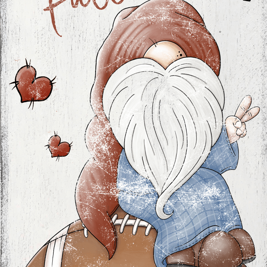Football and Fall Y'all Gnome Wood Sign