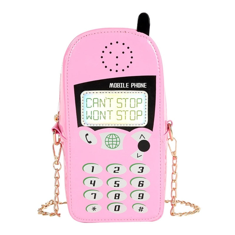 Retro Mobile Phone Shape Chain CrossbodyBag