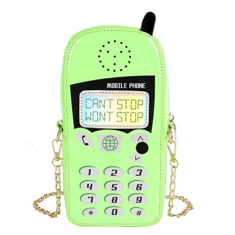 Retro Mobile Phone Shape Chain CrossbodyBag