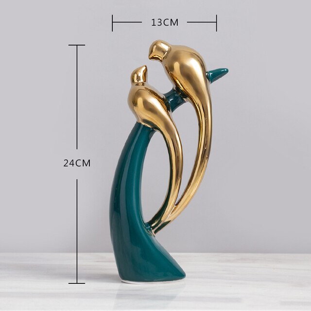 Nordic Love Bird Figurines - Modern Ceramic Statues for Living Room Home Decoration