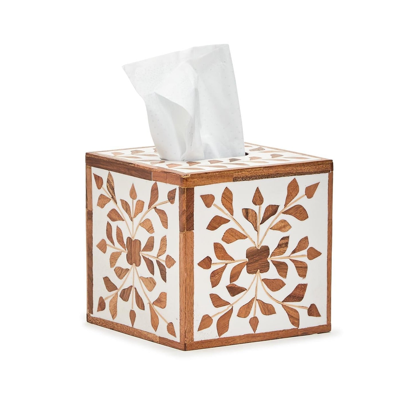 Bone Inlay Cube Tissue Box