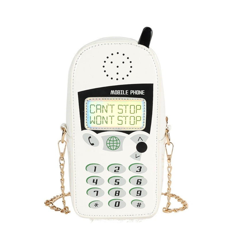 Retro Mobile Phone Shape Chain CrossbodyBag
