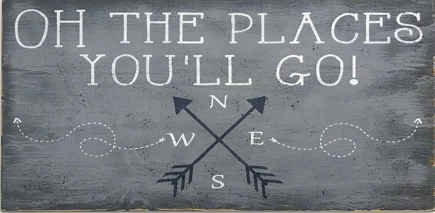 Oh The Places You'll Go Boys Wall Sign