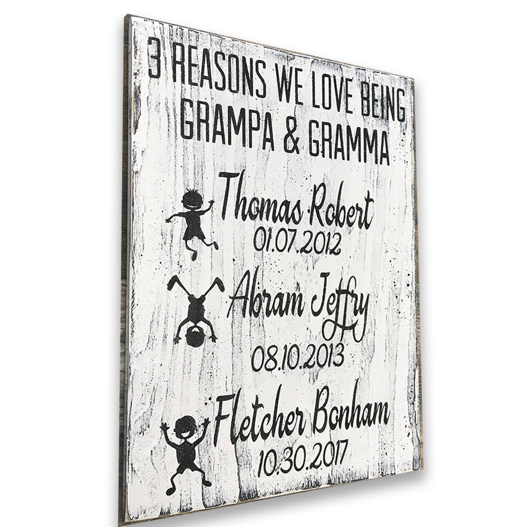 Reasons We Love Being A Grandparent Personalized Wall Decor