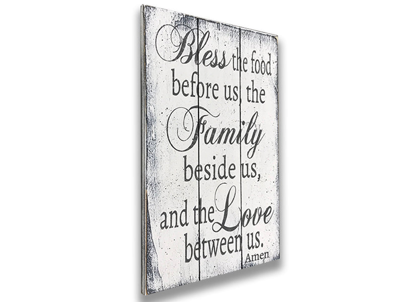 Bless The Food Wood Sign Kitchen Dining Room Decor
