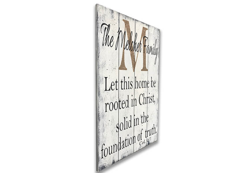 Personalized Family Name Sign Christian Wall Art