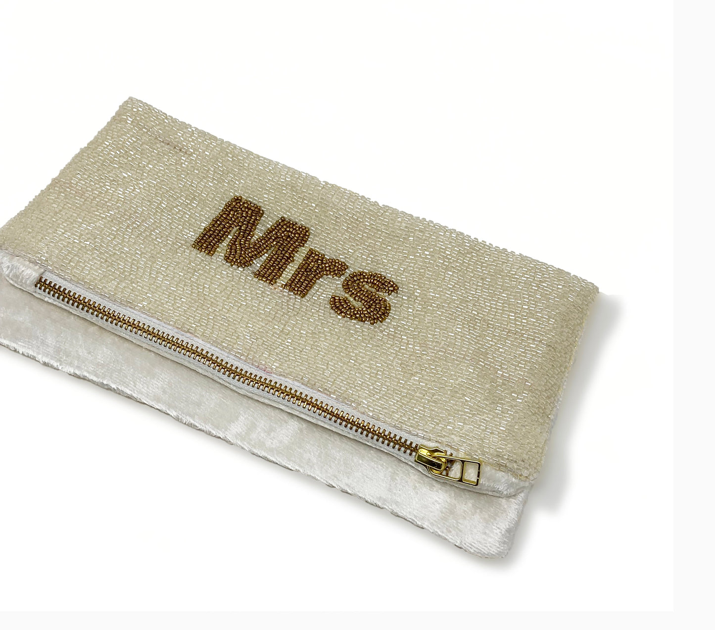 Mrs Ivory Beaded Velvet Bag