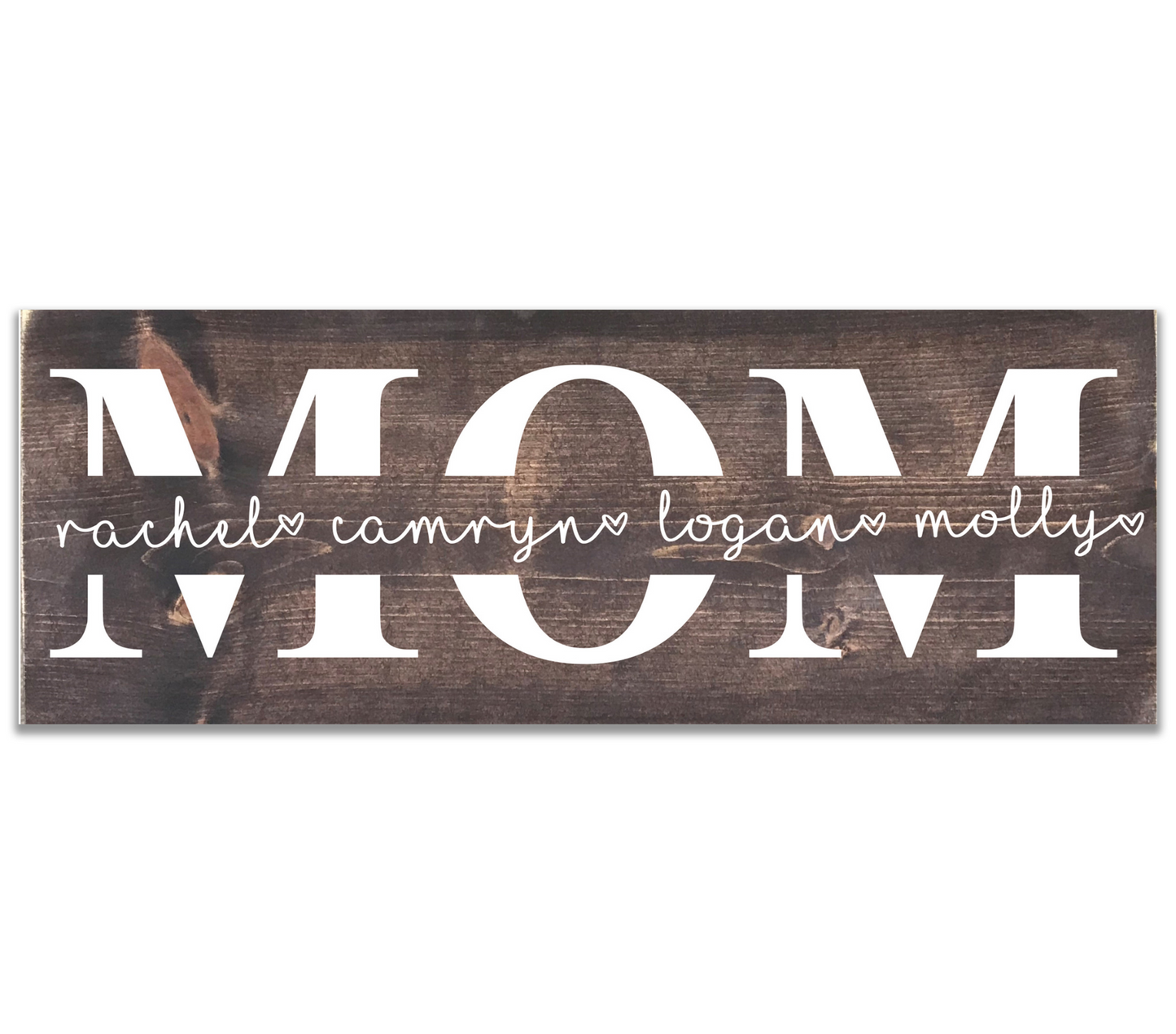 Mom personalized wooden wall shelf sign