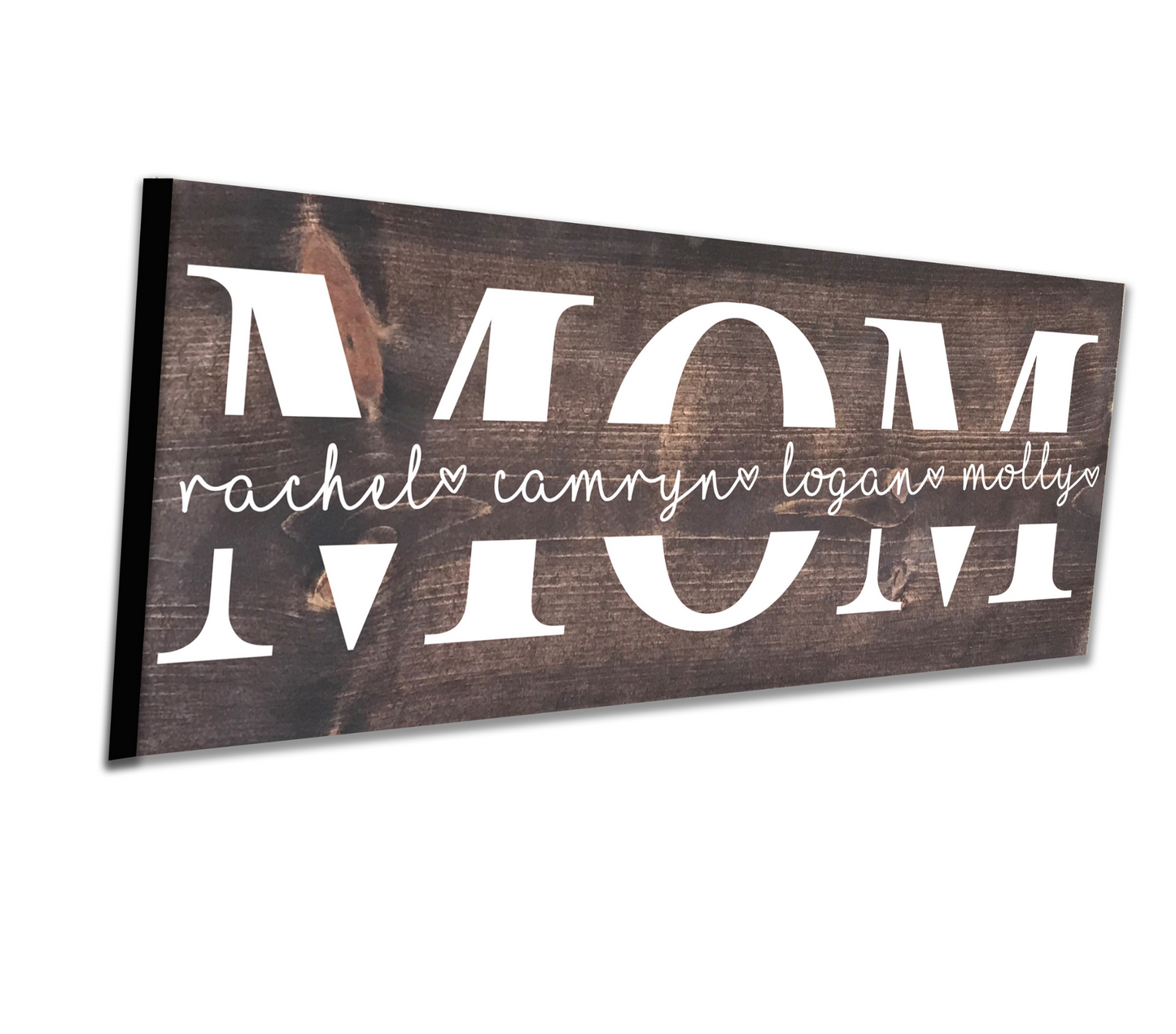 Mom personalized wooden wall shelf sign