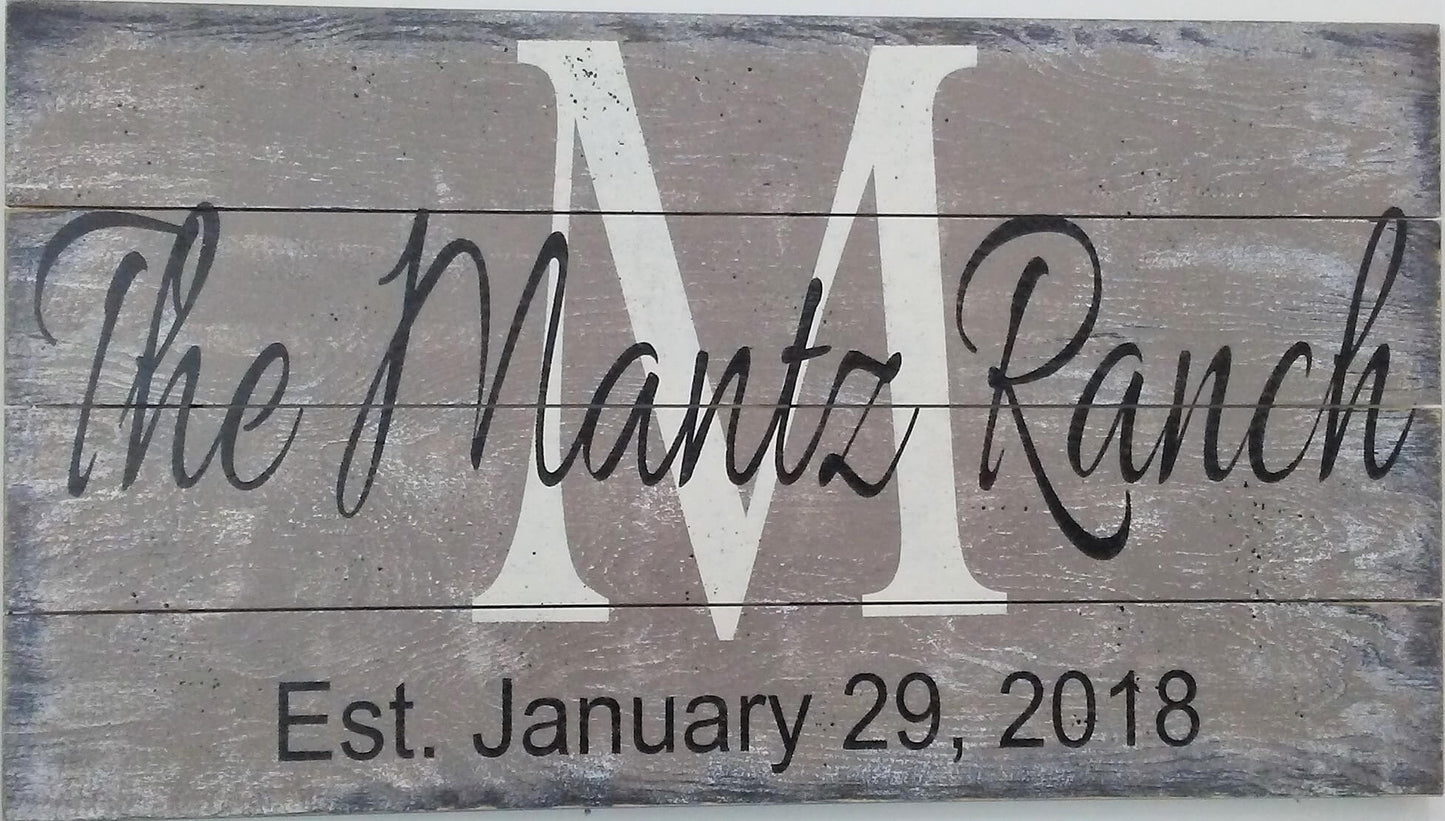 Personalized Family Name Sign for Ranch House