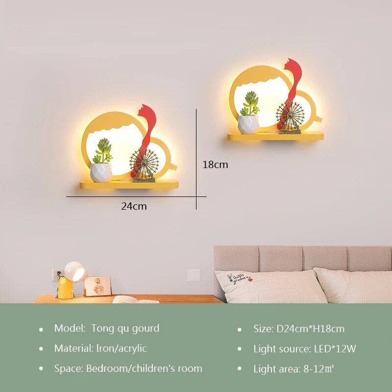 Unique Modern Creative LED Wall Lamp For Children's Room Living Room Bedroom Beside Corridor Cartoon Wall Light Home Decoration ShopOnlyDeal