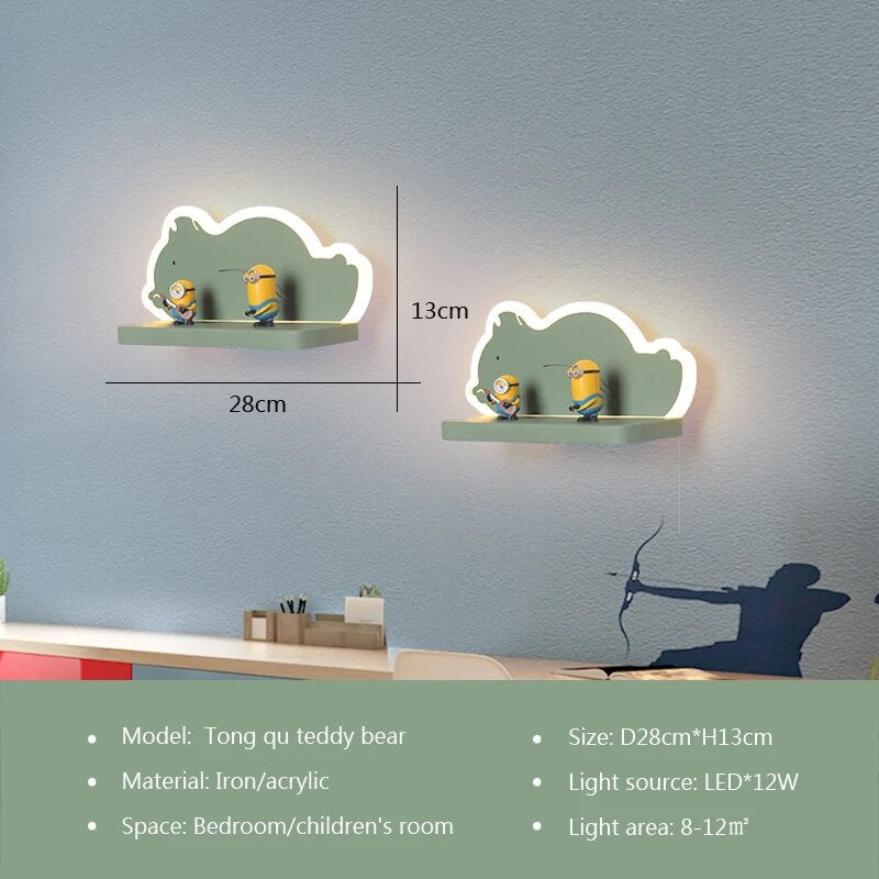 Unique Modern Creative LED Wall Lamp For Children's Room Living Room Bedroom Beside Corridor Cartoon Wall Light Home Decoration ShopOnlyDeal