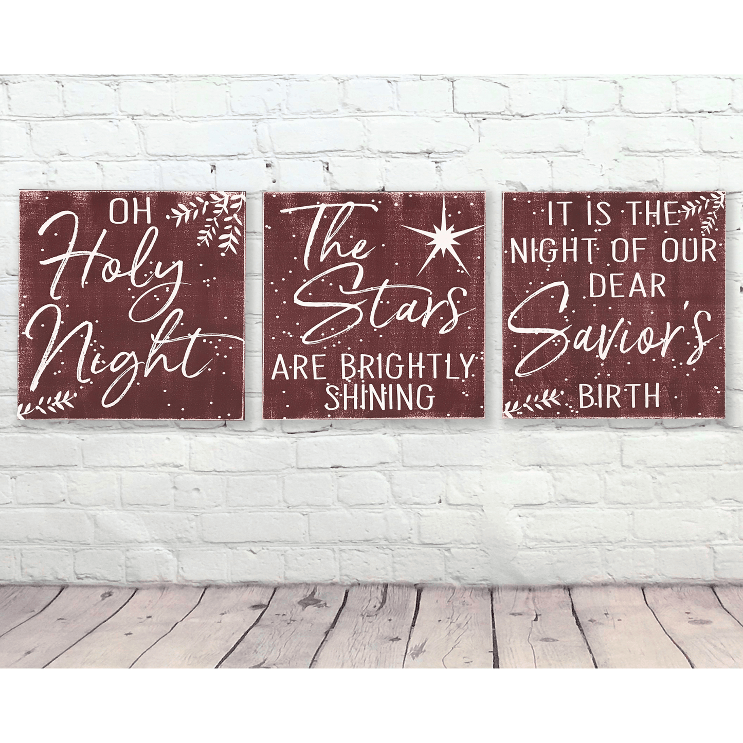 Oh Holy Night 3 pc wall sign set