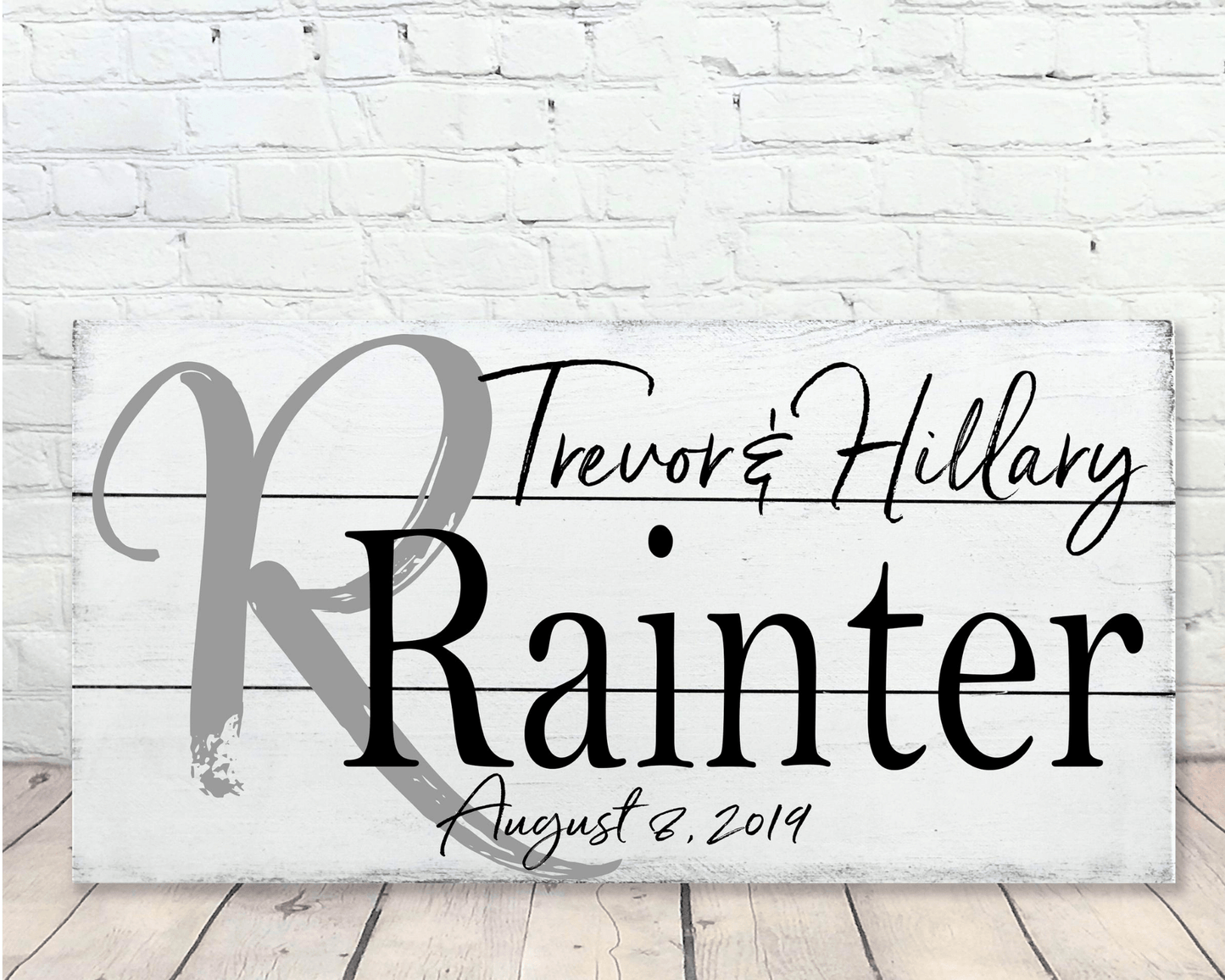 Personalized Name Sign with Initial Wall Decor